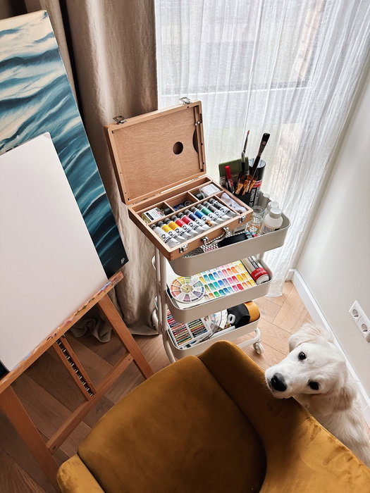 Talens Set Básico Van Gogh de Óleos en Caja de Madera con 10 Tubos de 40ml y Accesorios